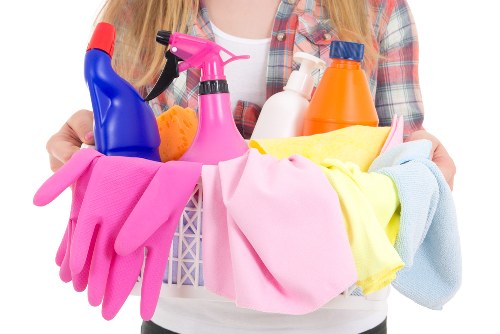 Professional cleaners in Ealing working in a modern home