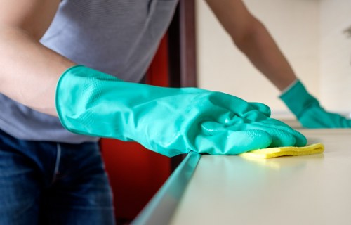 Technician performing fabric upholstery cleaning in Ealing