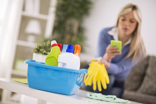 Professional cleaning of stained building facade in Ealing